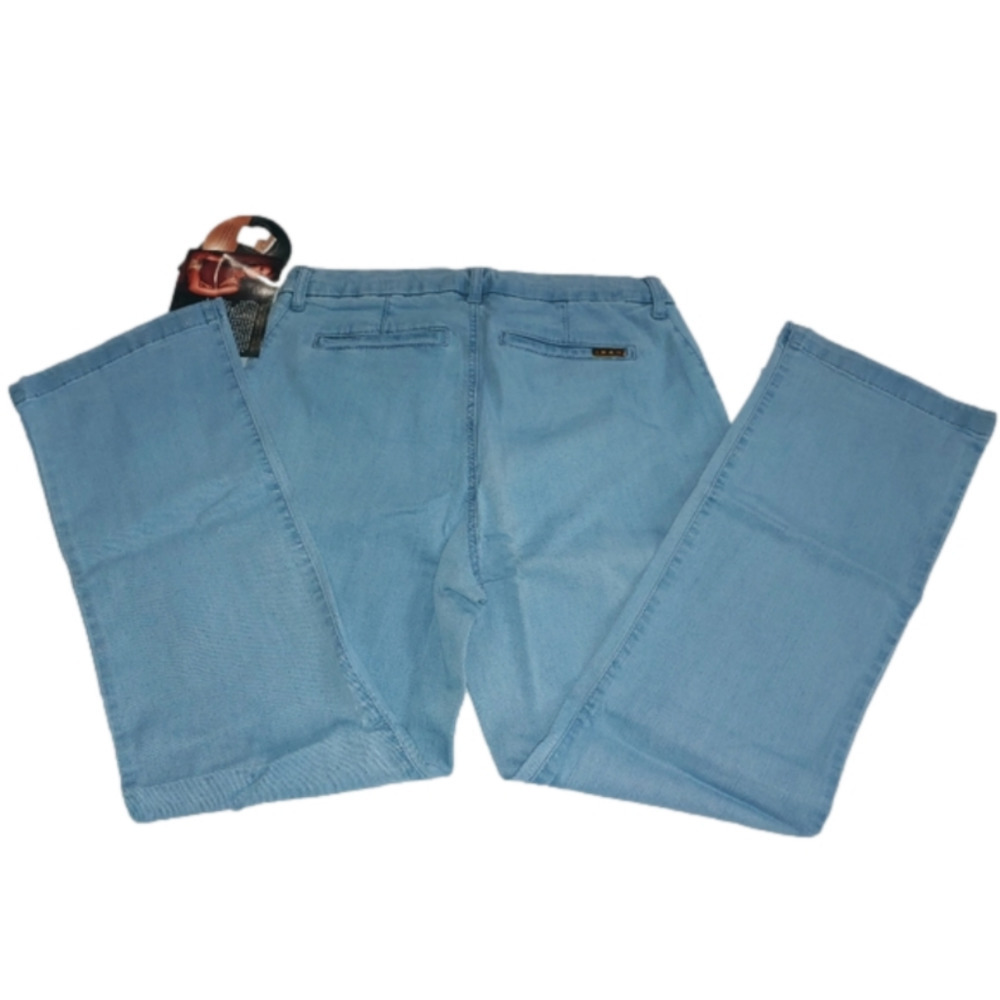 Nwt IMAN Womens Chino style Dress / Casual Pants Jeans Chambray BLUE sz 12 Short